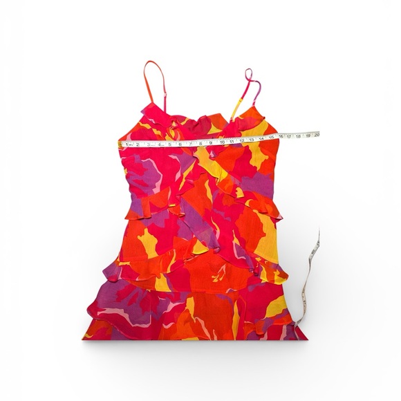 Ramy Brook Maria Pink Punch Amalfi Ruffle Mini Dress Sz 2 - Picture 6 of 15